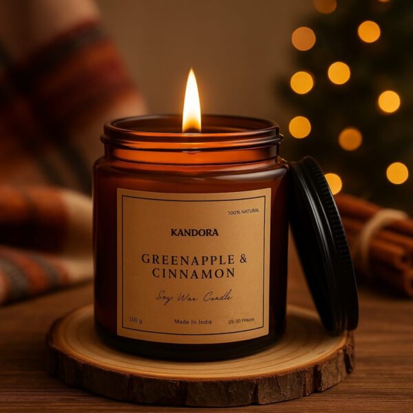 Green Apple + Cinnamon Scented Candle