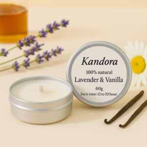 Lavender & Vanilla Scented Tin Jar Candle