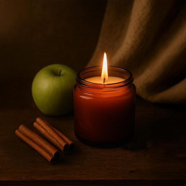 Green Apple + Cinnamon Scented Candle - Image 2