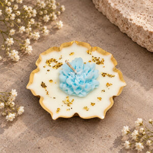 3.5 Inch Lotus Urli Candle (Blue flower)