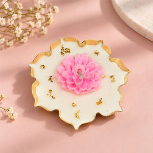 3.5 Inch Lotus Urli Candle (Pink flower)